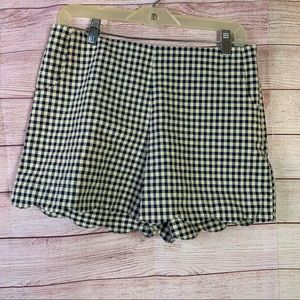 Best & Night Blue‎ Cream Gingham Scallop Shorts XL